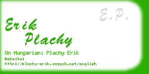 erik plachy business card